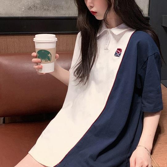itGirl Shop Aesthetic Clothing Two Colors Stitching Tumblr