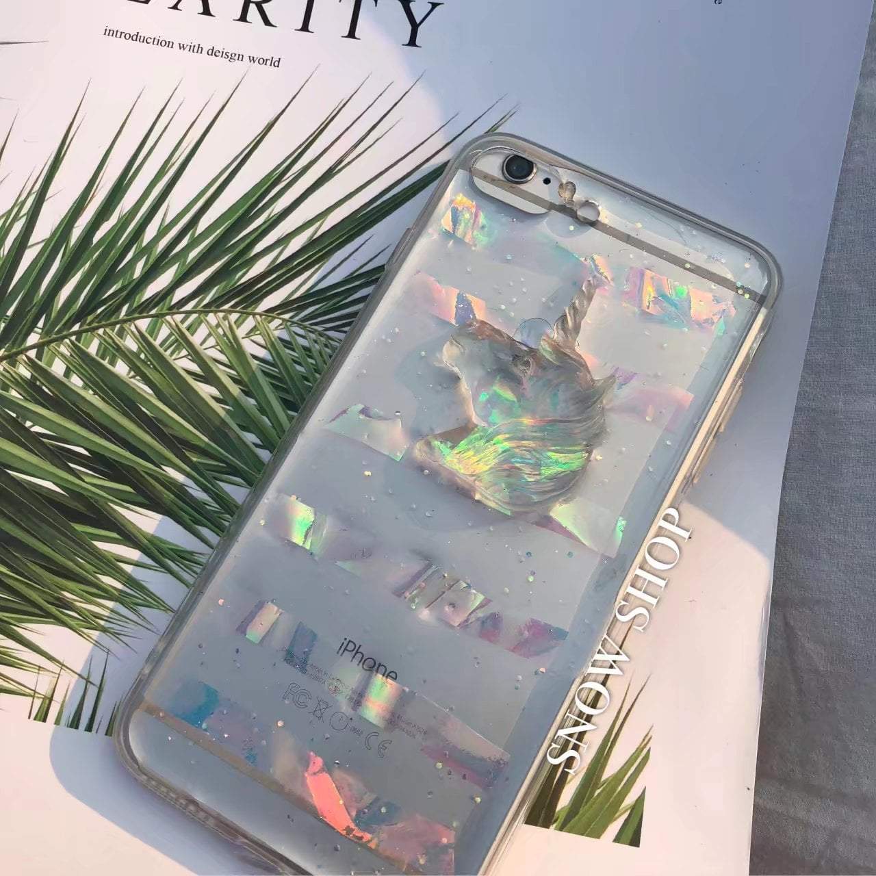 itGirl Shop UNICORN HOLOGRAPHIC GLITTER IPHONE COVER CASE