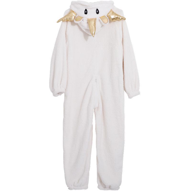 Unicorn Hood Soft Aesthetic Plush White Onesie Pajama