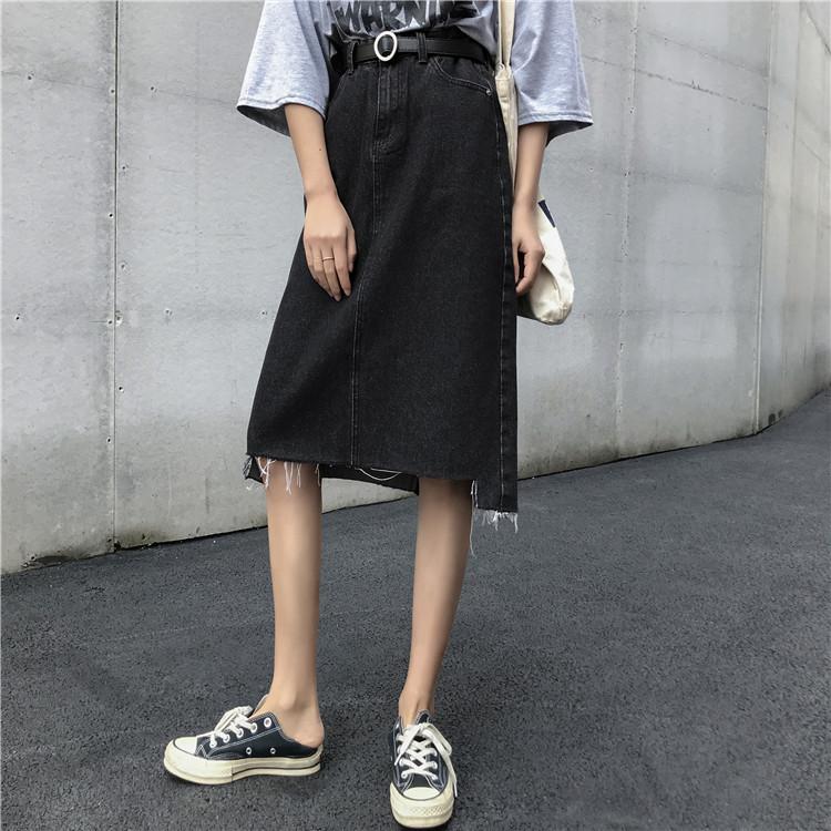 Black ripped midi skirt clearance