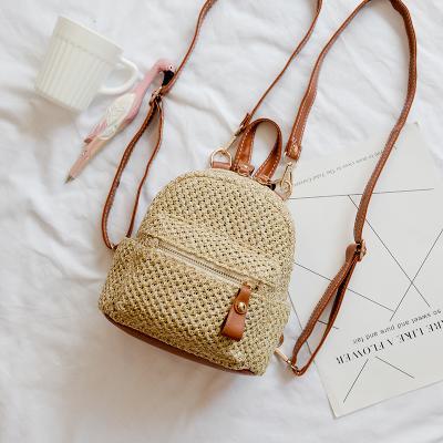 itGirl Shop WICKER SUMMER LEATHER STRAPS BACKPACK