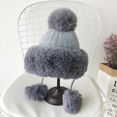 itGirl Shop WINTER WARM PASTEL COLORS KNITTED BEANIE WITH EARMUFF